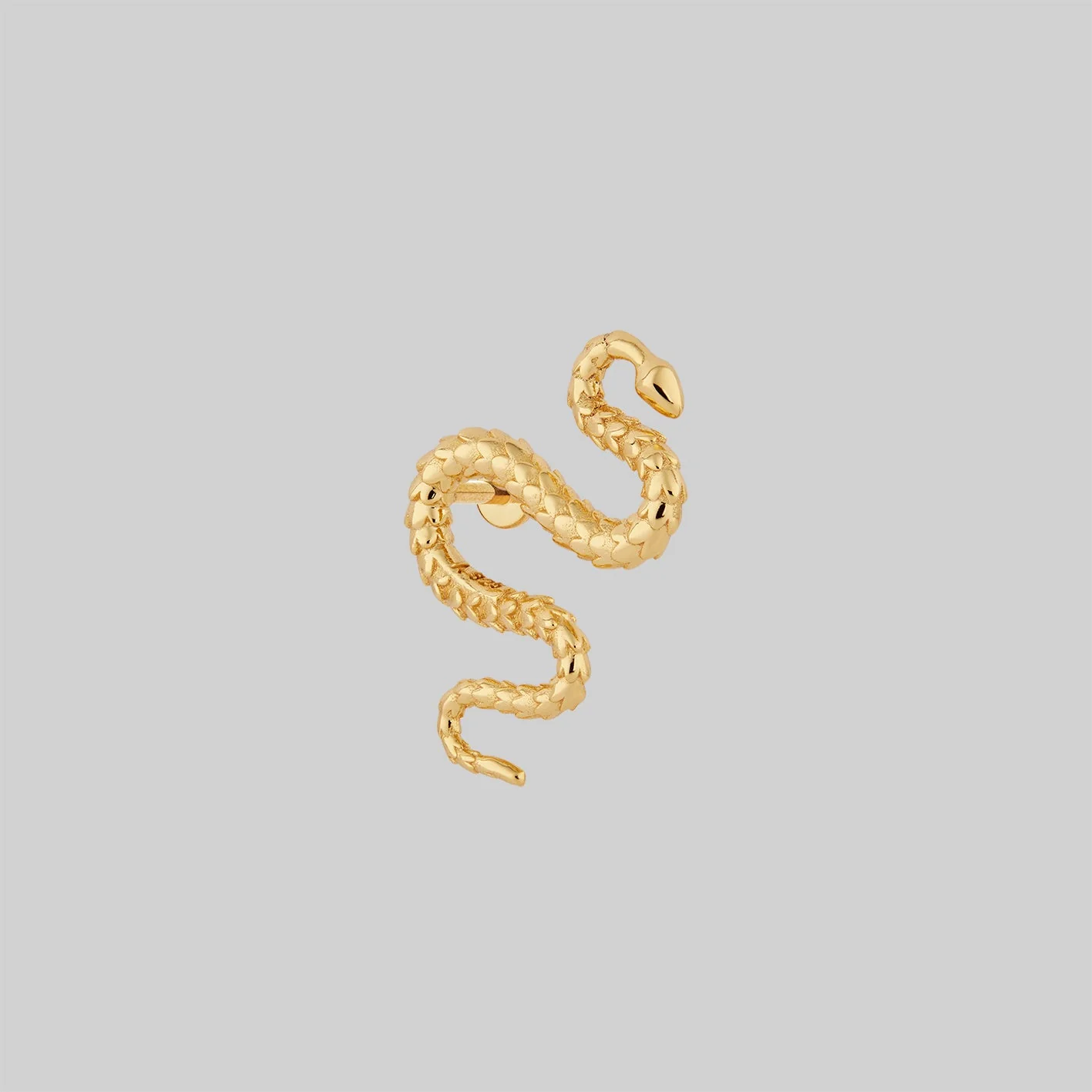 MINERVA. Snake Stud Earring - Gold - Image 3