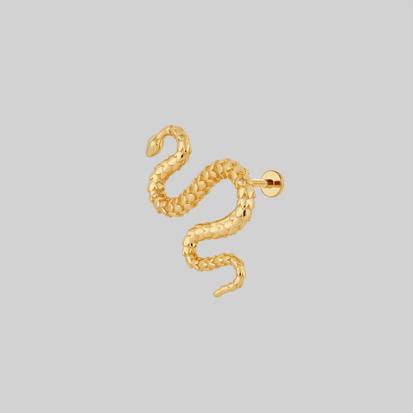 MINERVA. Snake Stud Earring - Gold - Image 5