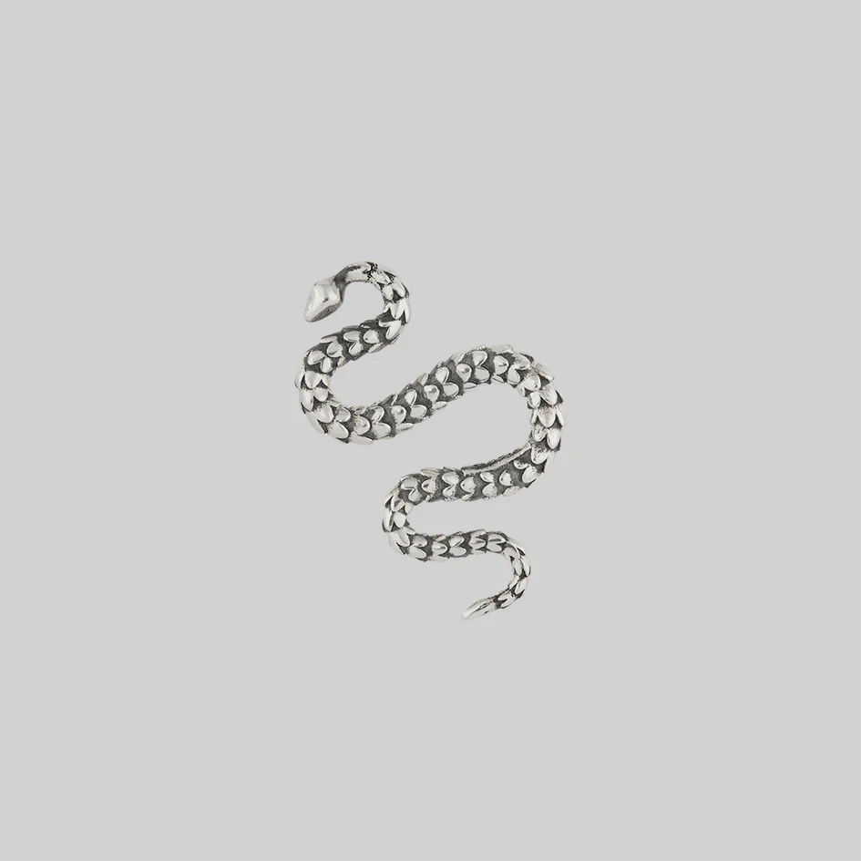 MINERVA. Snake Stud Earring - Silver - Image 3