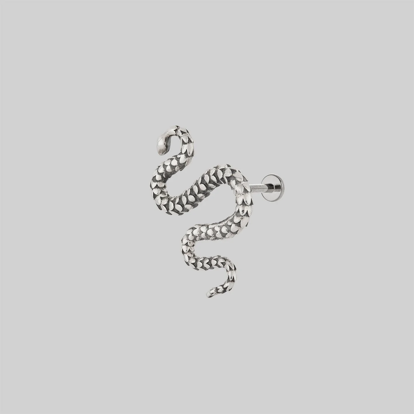 MINERVA. Snake Stud Earring - Silver - Image 4
