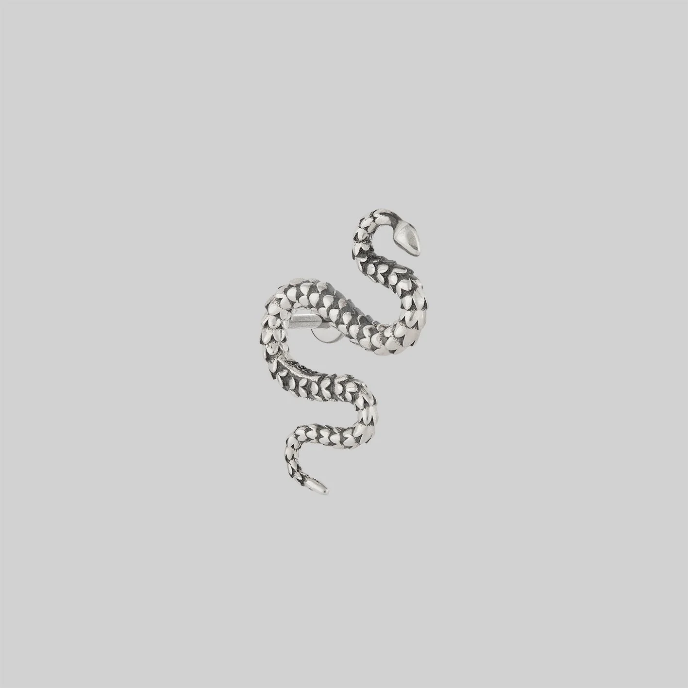 MINERVA. Snake Stud Earring - Silver - Image 5