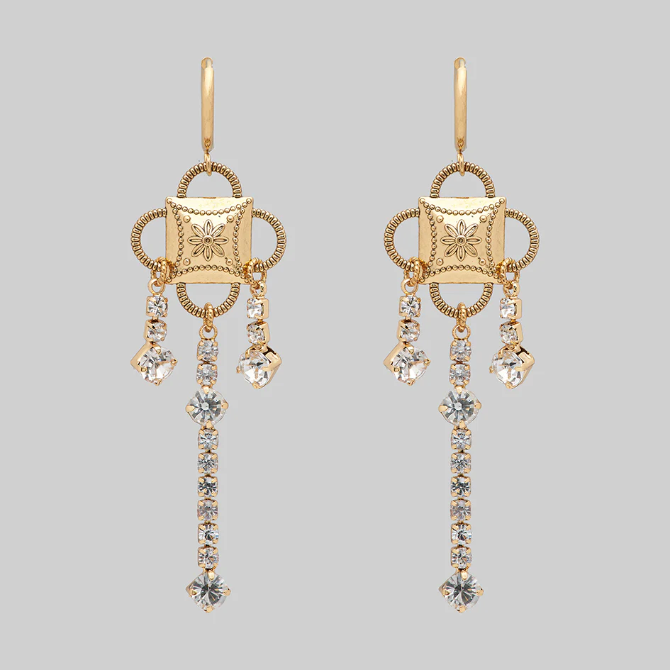 MITZY. Trapeze Inspired Hoop Earrings - Gold - Image 2