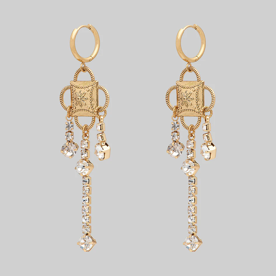 MITZY. Trapeze Inspired Hoop Earrings - Gold - Image 4