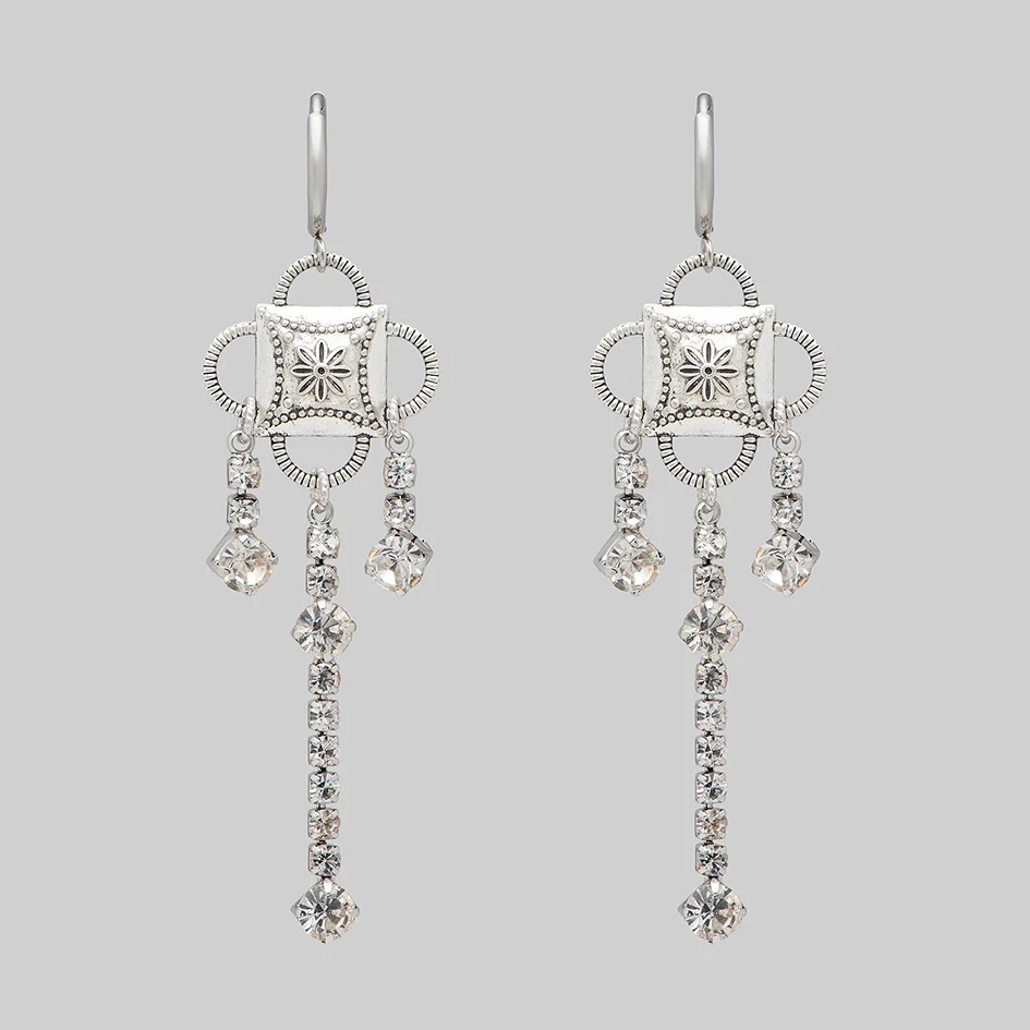 MITZY. Trapeze Inspired Hoop Earrings - Silver