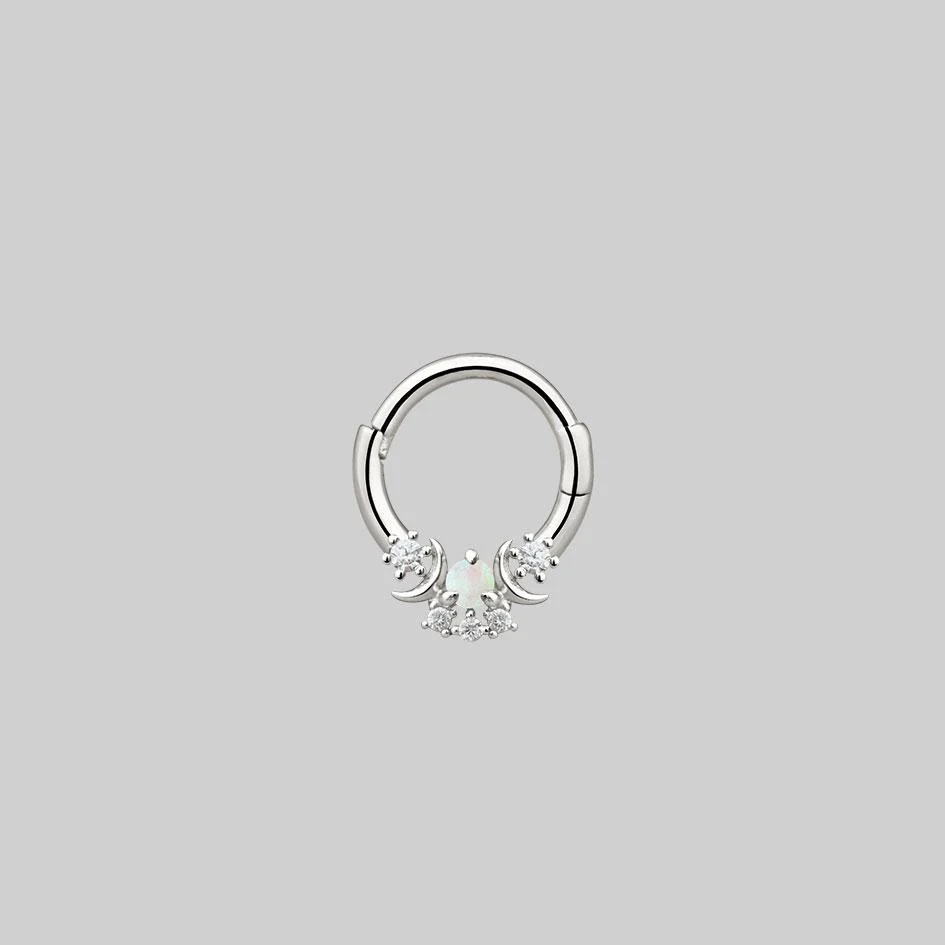 MOONDANCE. Moon Silver Clicker Ring - Septum