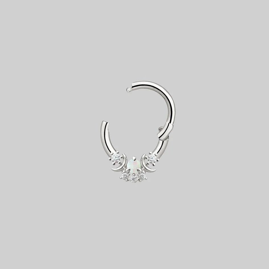 MOONDANCE. Moon Silver Clicker Ring - Septum - Image 3