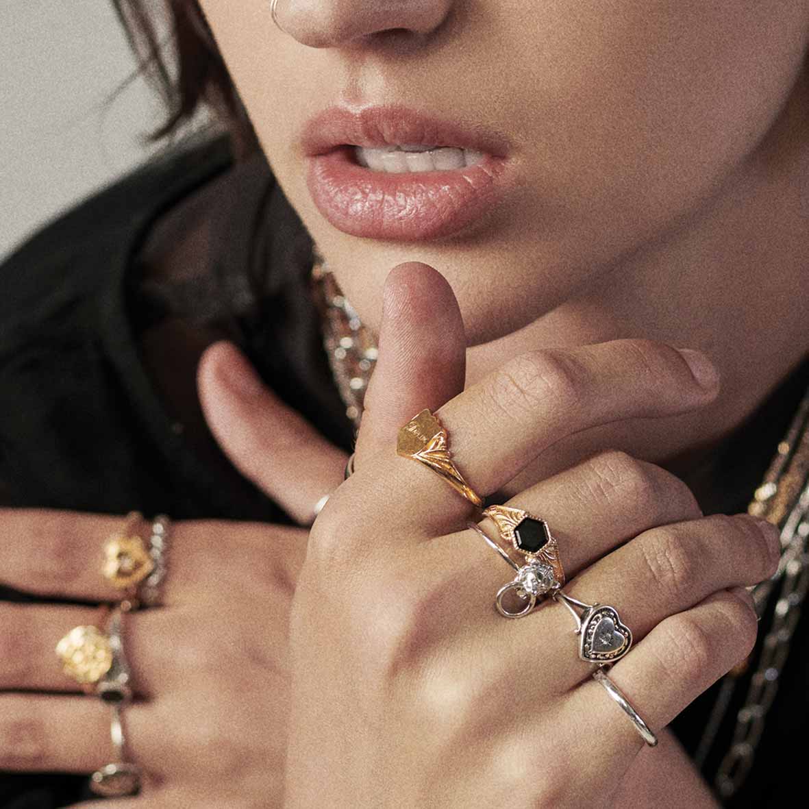 MY DARLING. Heart & Cubic Zirconia Ring - Gold - Image 3