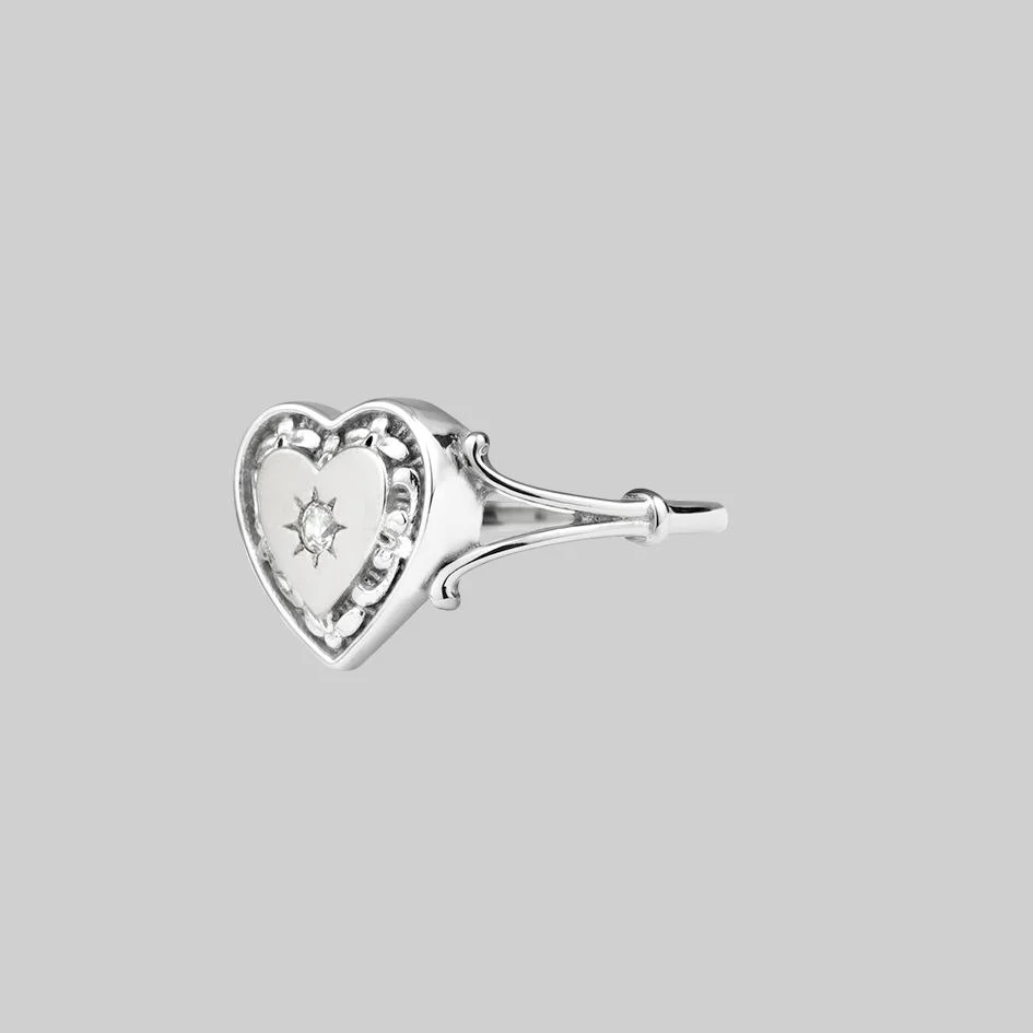 MY DARLING. Heart & Cubic Zirconia Ring - Silver - Image 2
