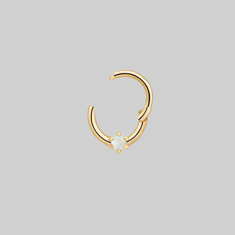 NEBULA. Opal Gold Clicker Ring - Septum - Image 3