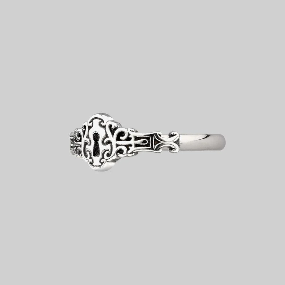 NO KEY. Door Lock Ring - Silver - Image 2
