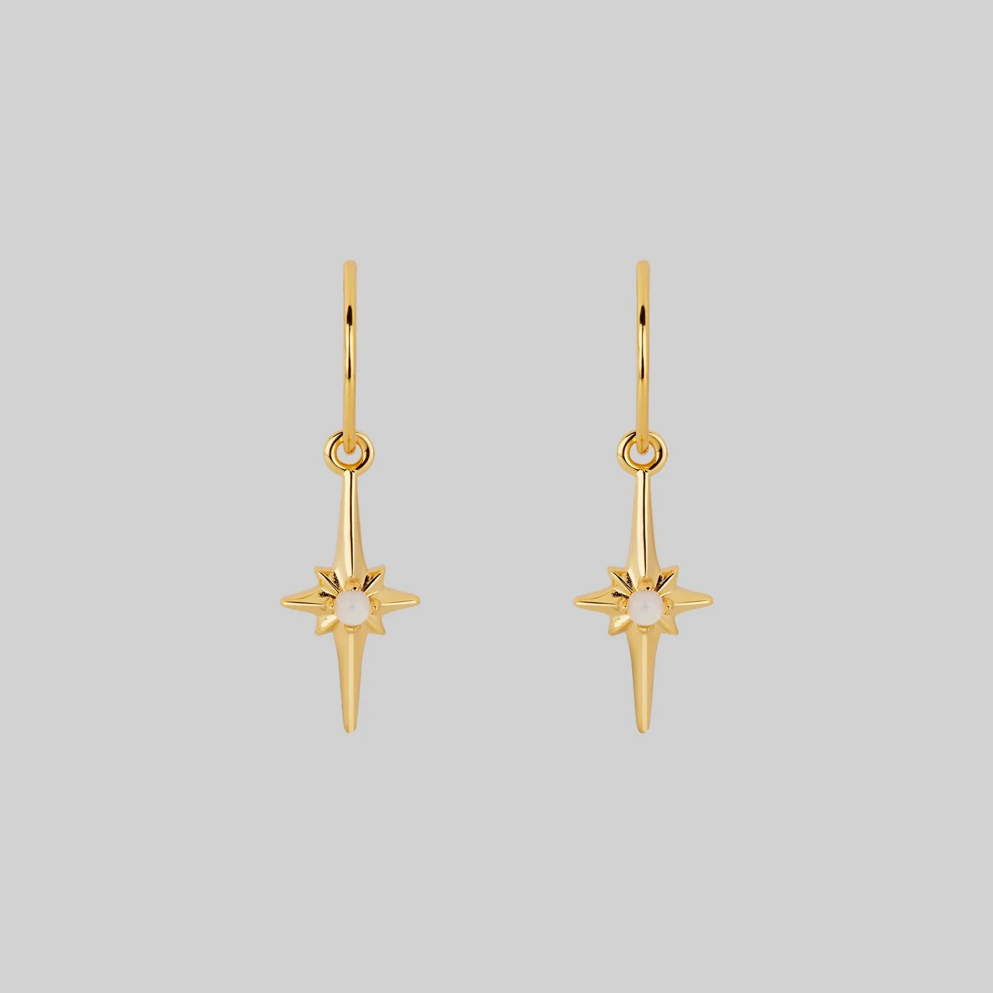 NOVA. Star Flare Opalite Hoop Earrings - Gold