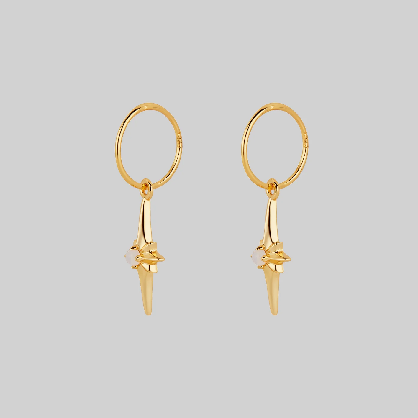 NOVA. Star Flare Opalite Hoop Earrings - Gold - Image 3