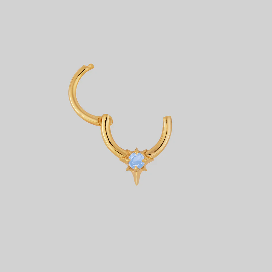 NOVA. Star Flare Opalite Septum Clicker Ring - Gold - Image 3