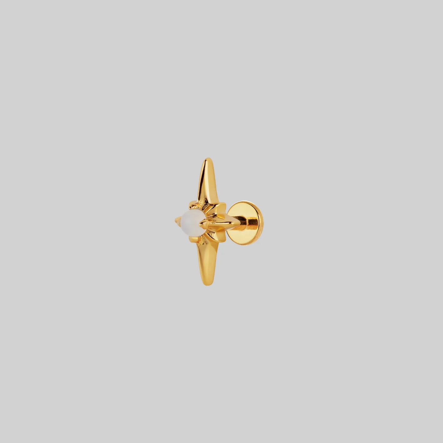 NOVA. Star Flare Opalite Stud Earring - Gold - Image 2