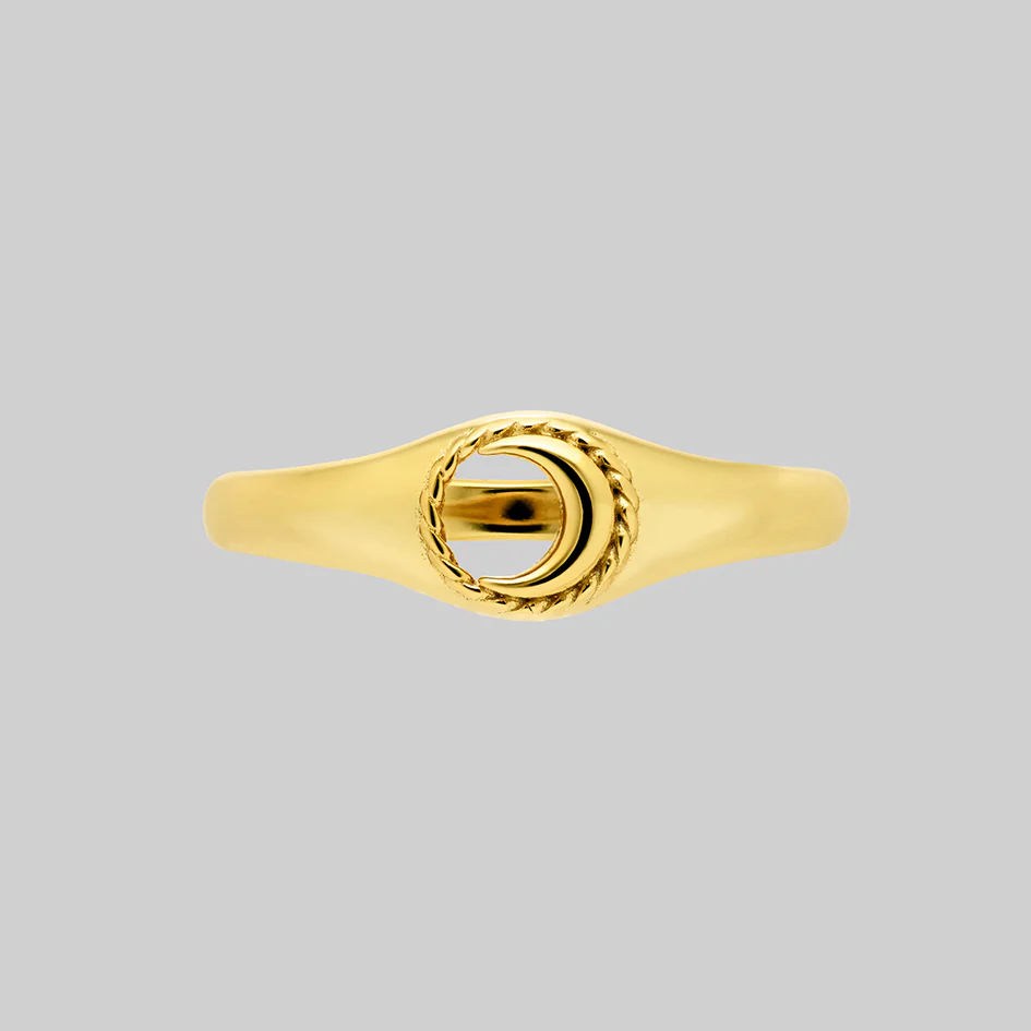 NOX. Moon Signet Ring - Gold