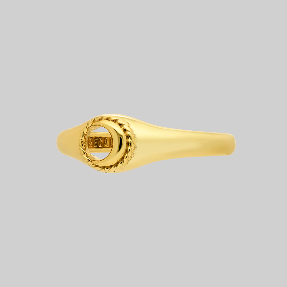 NOX. Moon Signet Ring - Gold - Image 3