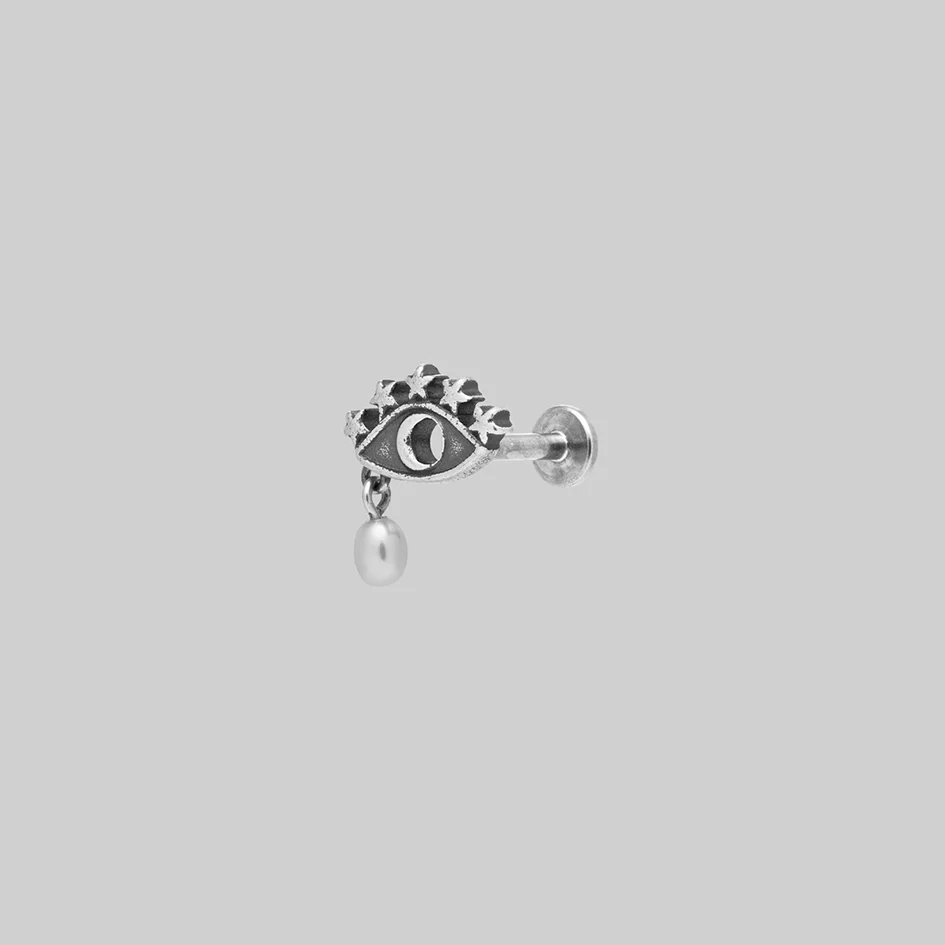 OCULUS. Starry Eyed Pearl Stud Earring - Silver - Image 4