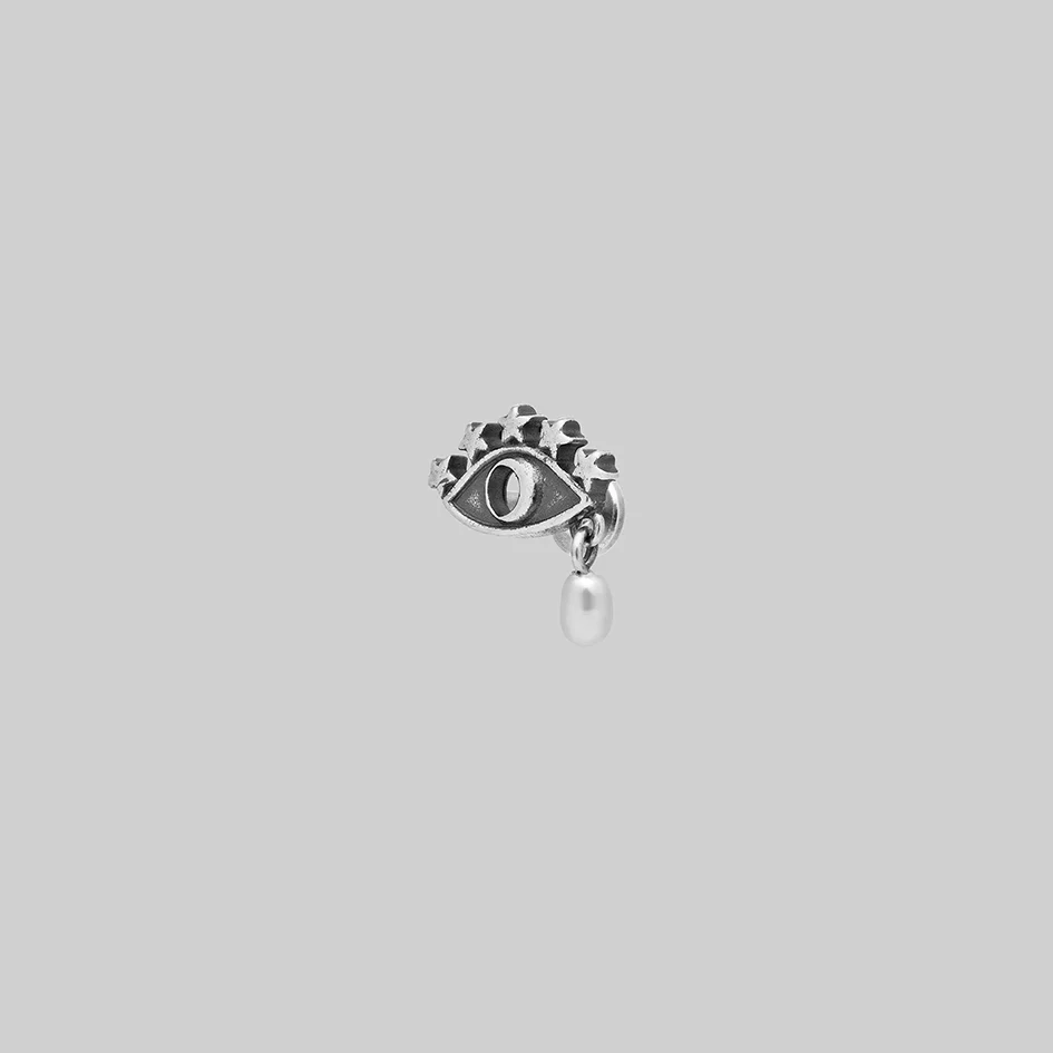 OCULUS. Starry Eyed Pearl Stud Earring - Silver - Image 5