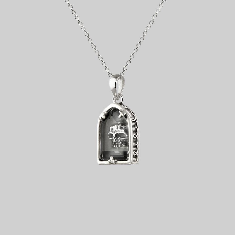 OMINOUS. Skull Under Glass™ Necklace - Silver - Image 3