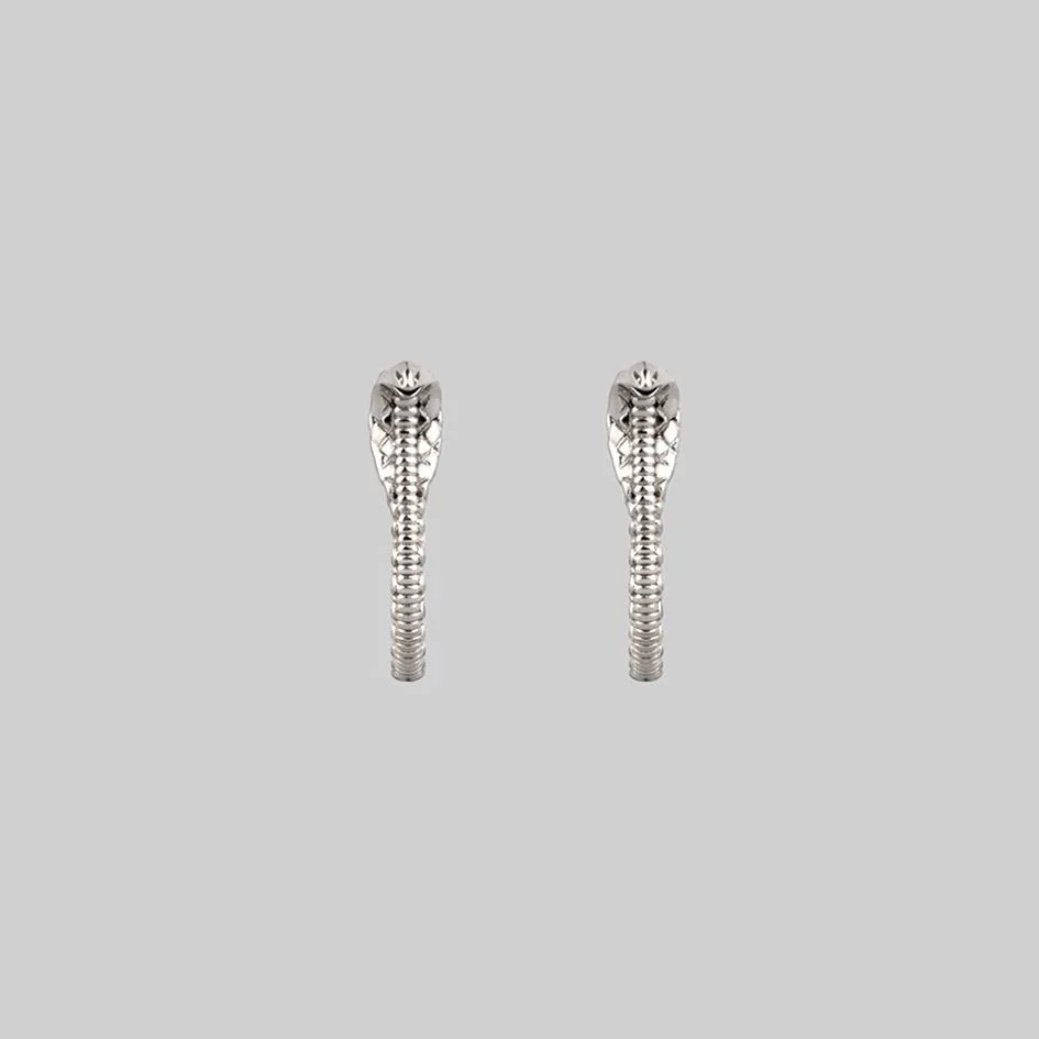 OPHIDIA. Mini Serpent Earrings - Silver - Image 3
