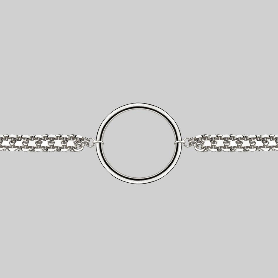 PARADOX. Oversized Ring Chain Choker - Silver - Image 3