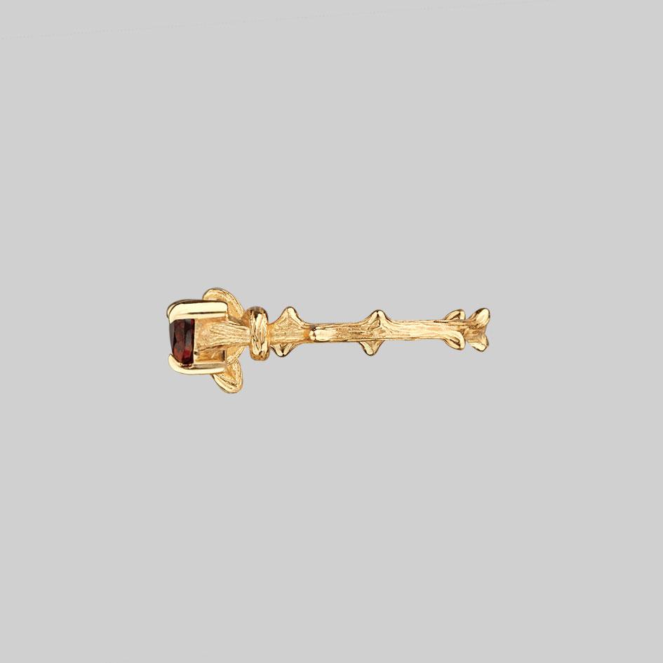 ENTANGLED. Quantum Garnet Hearts Ring - Gold - Image 3