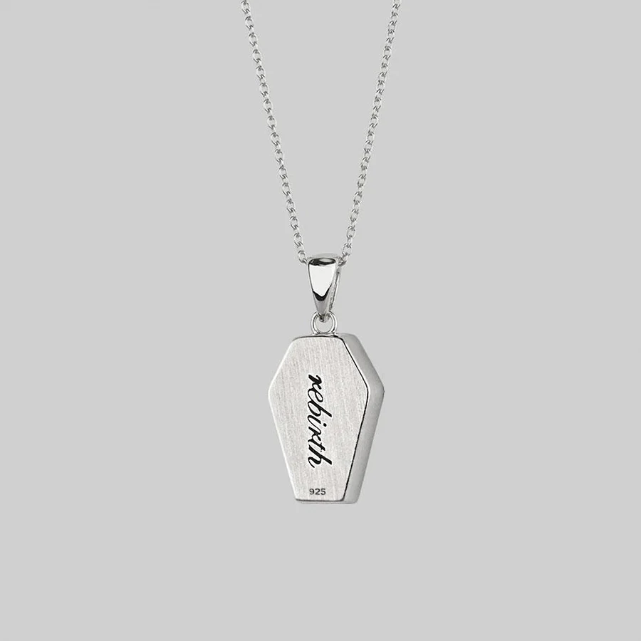 REBIRTH. Rose Under Glass™ Coffin Necklace - Silver - Image 3