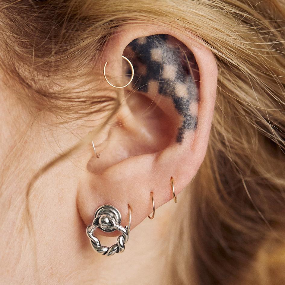 REFUTE. Twisted Snake Door Knocker Earrings - Gold - Image 2