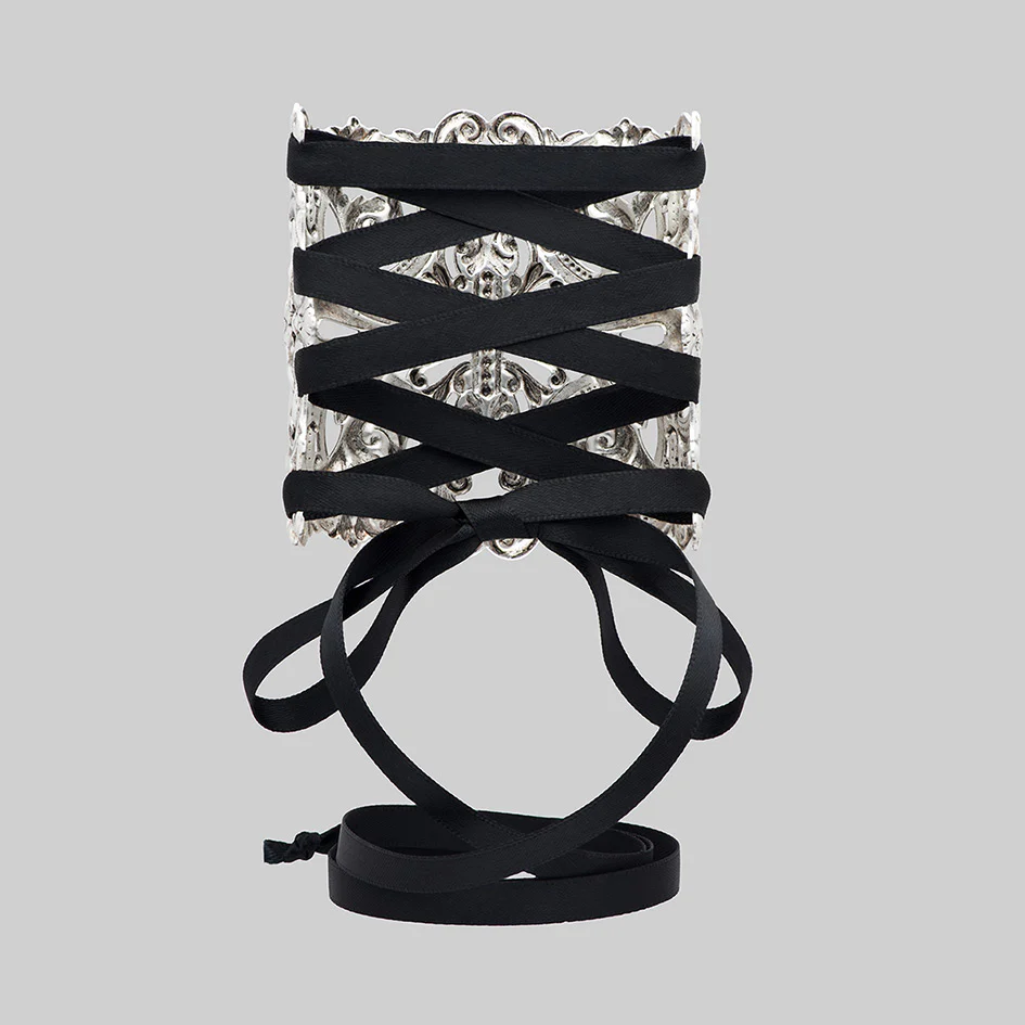 REGINA. Grand Baroque Corset Cuff - Silver - Image 3