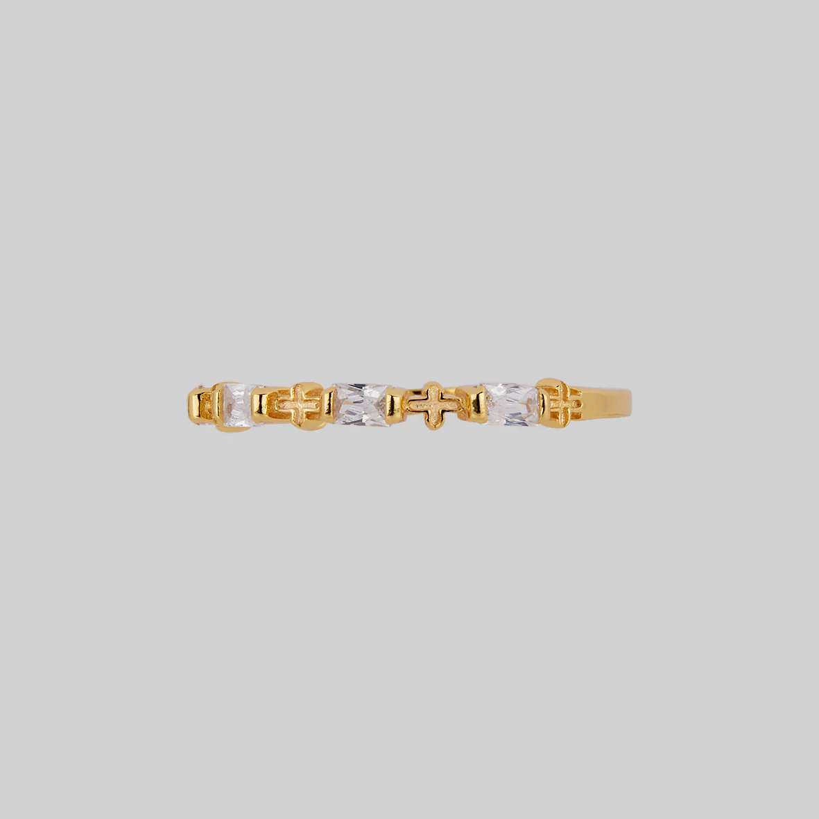 RENE. Gothic Cubic Zirconia Band Ring - Gold - Image 3