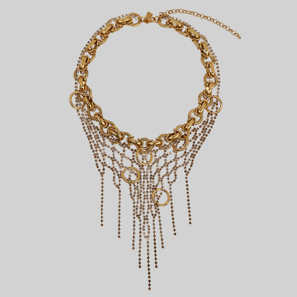 RESTLESS. Pierced Dazzle Chain Collar - Gold - Image 4