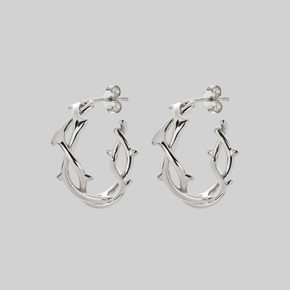 REVIVAL. Thorn Hoops Earrings - Silver - Image 2