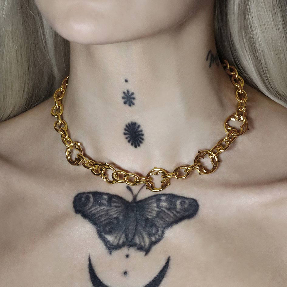 SANCTUM. Gothic Link Collar - Gold