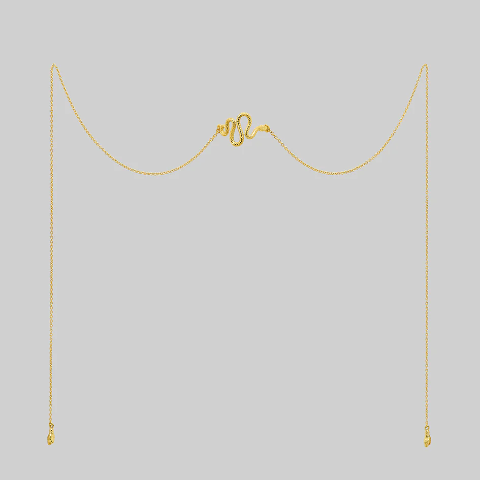 SERPENS. Snake Face Chain - Gold