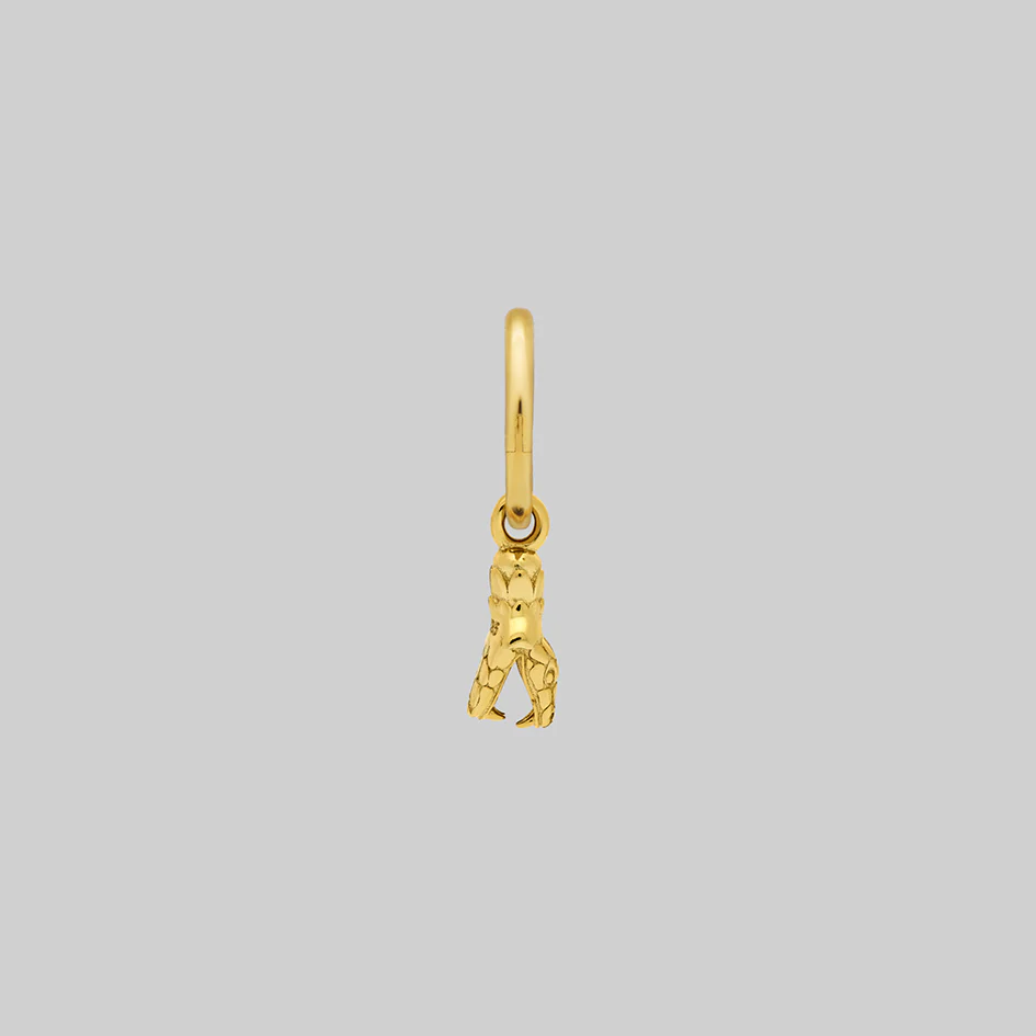 SERPENS. Snake Head Hoop Earrings - Gold - Image 3