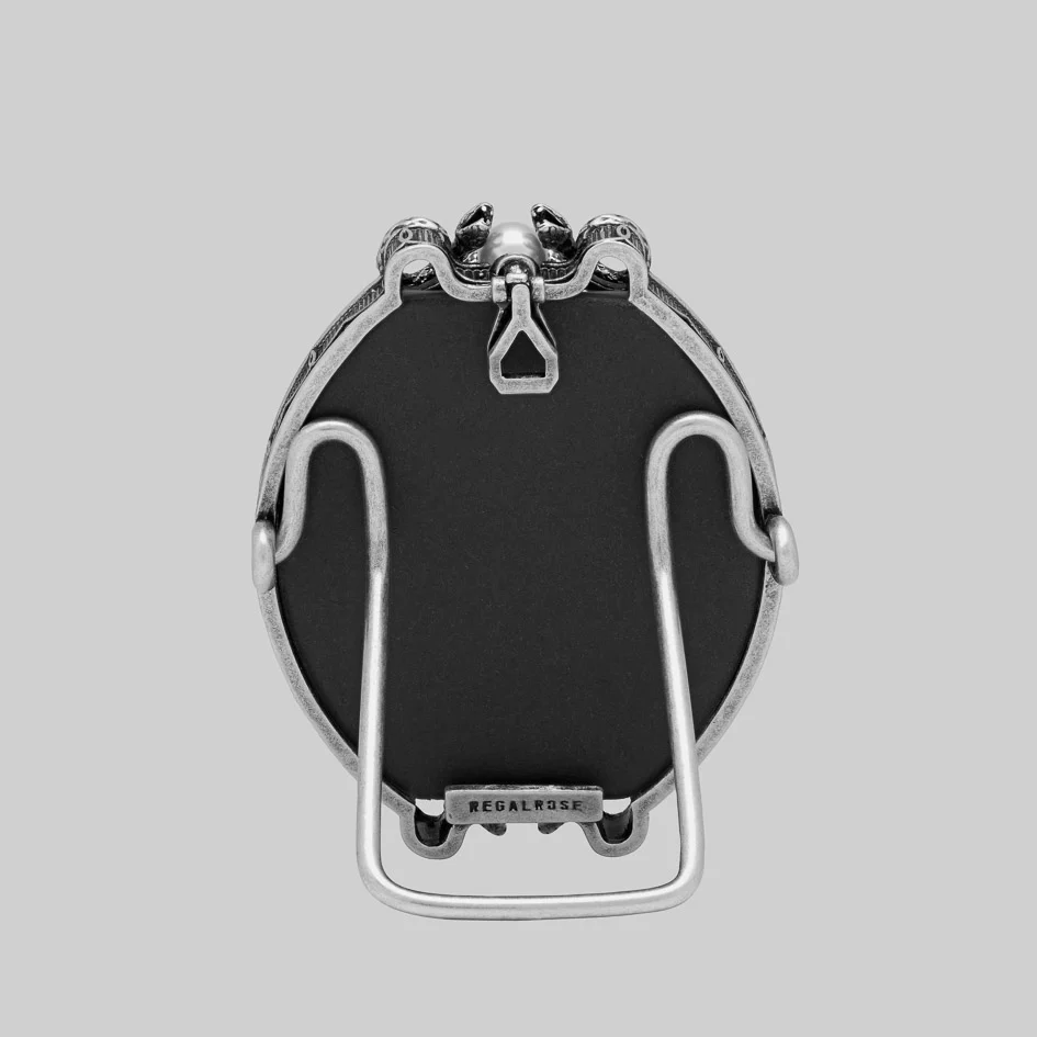 SERPENTINE. Double Serpent Pearl Photo Frame - Silver - Image 4