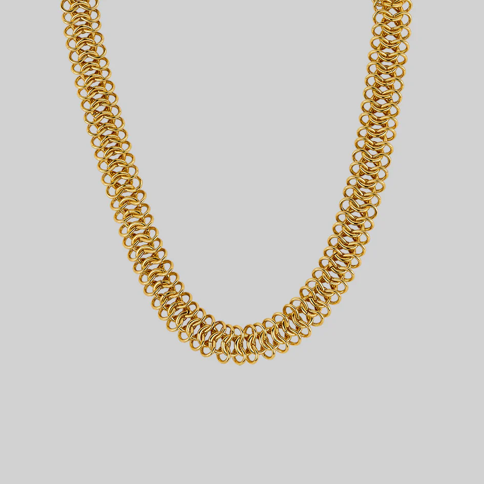 SPINOUS. Chunky Woven Link Chain - Gold - Image 2