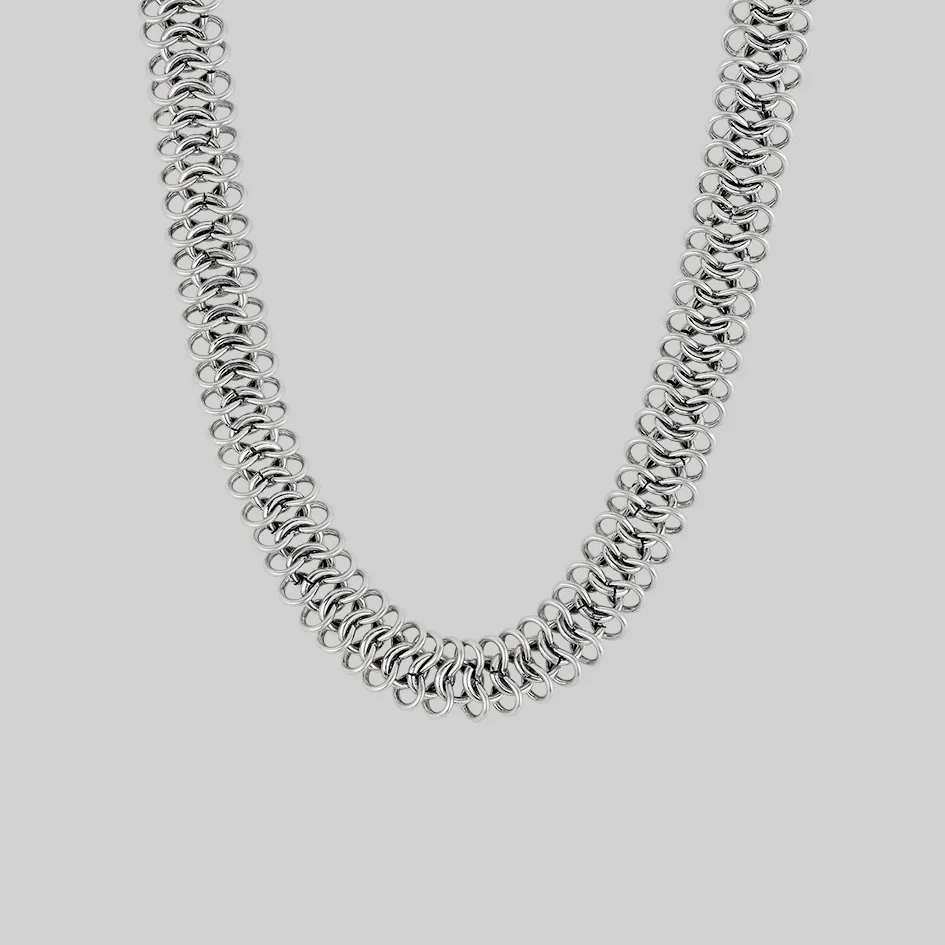 SPINOUS. Chunky Woven Link Chain - Silver