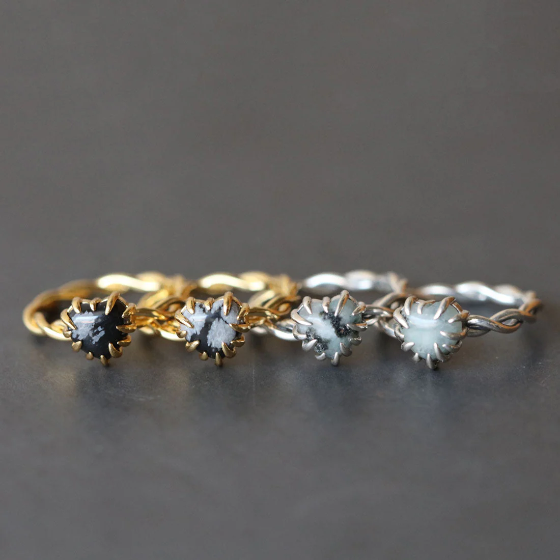SPRITE. Clawed Heart Gemstone Ring - Silver - Image 5