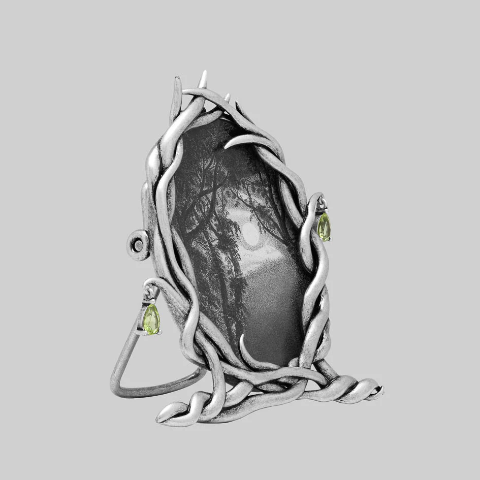 SWAMP ROOTS. Forest Gateway Peridot Photo Frame - Silver - Image 3