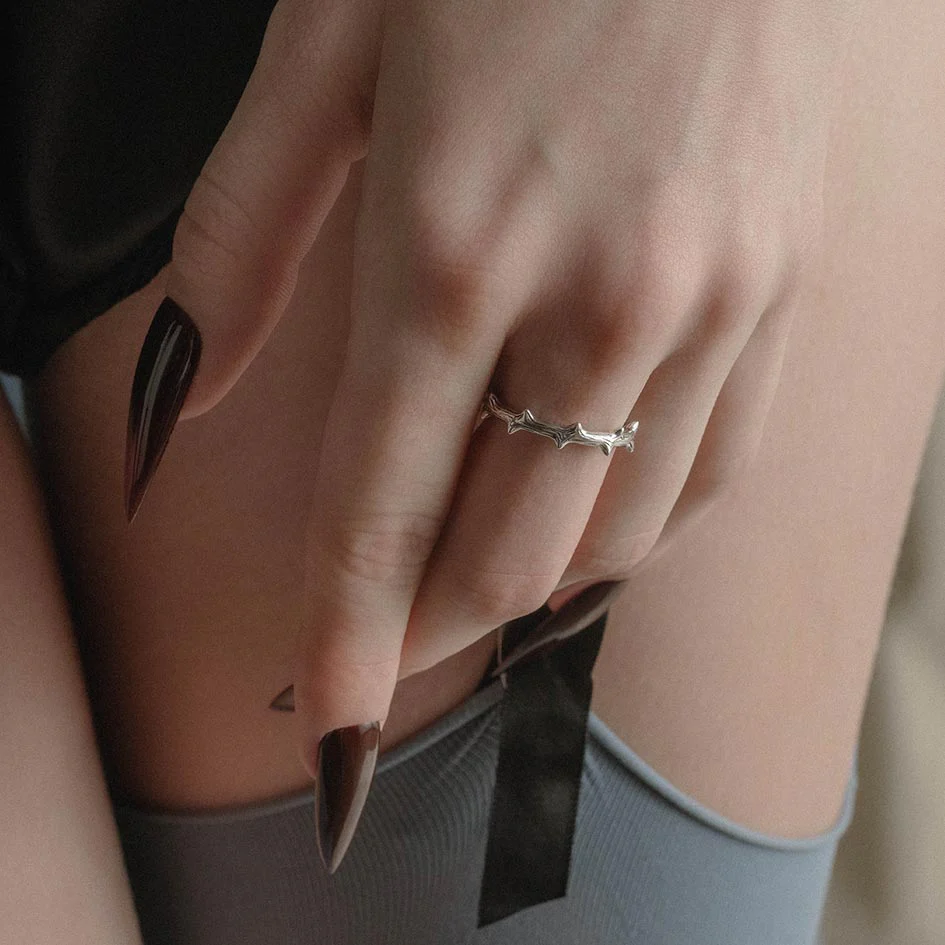 TAUNT. Thorn Stacking Ring - Silver - Image 2