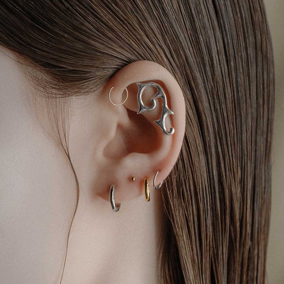 TAUNT. Thorn Stud Earring - Silver - Image 2