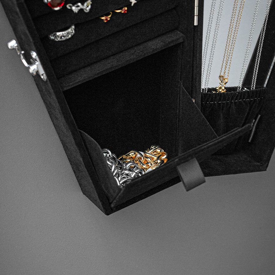 The Black Velvet Coffin Jewellery Cabinet - Image 6