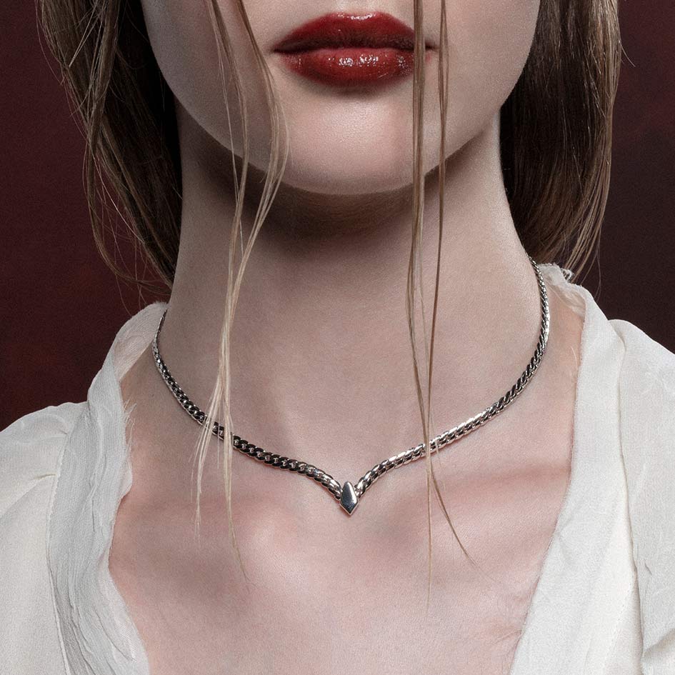 The Chevron Collar - Silver - Image 2
