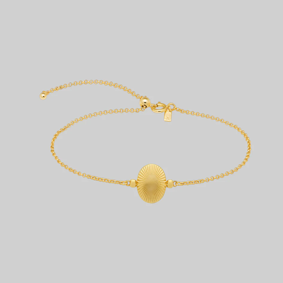 THE HEREAFTER. Black Enamel Oval Bracelet - Gold - Image 3