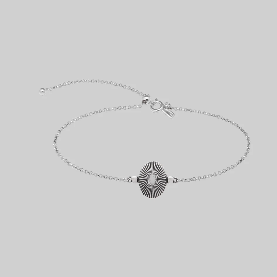 THE HEREAFTER. Black Enamel Oval Bracelet - Silver - Image 3