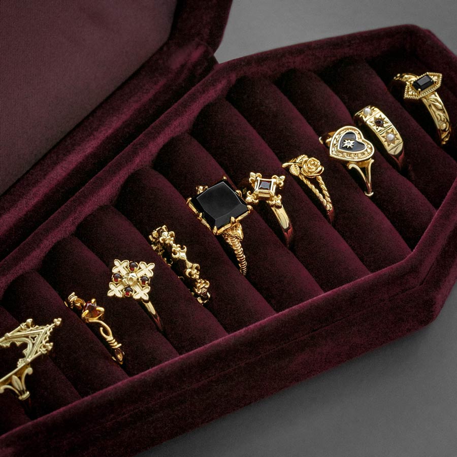 The Crimson Red Velvet Coffin Ring Case - Image 5