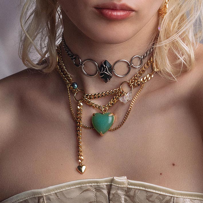 The Swamp Roots Gemstone Choker - Silver - Image 2
