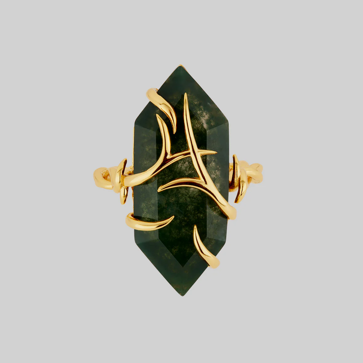 The Swamp Roots Gemstone Ring - Gold