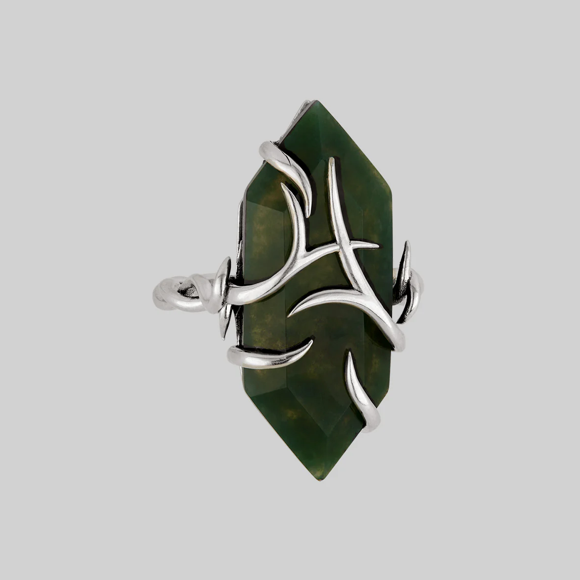 The Swamp Roots Gemstone Ring - Silver - Image 3